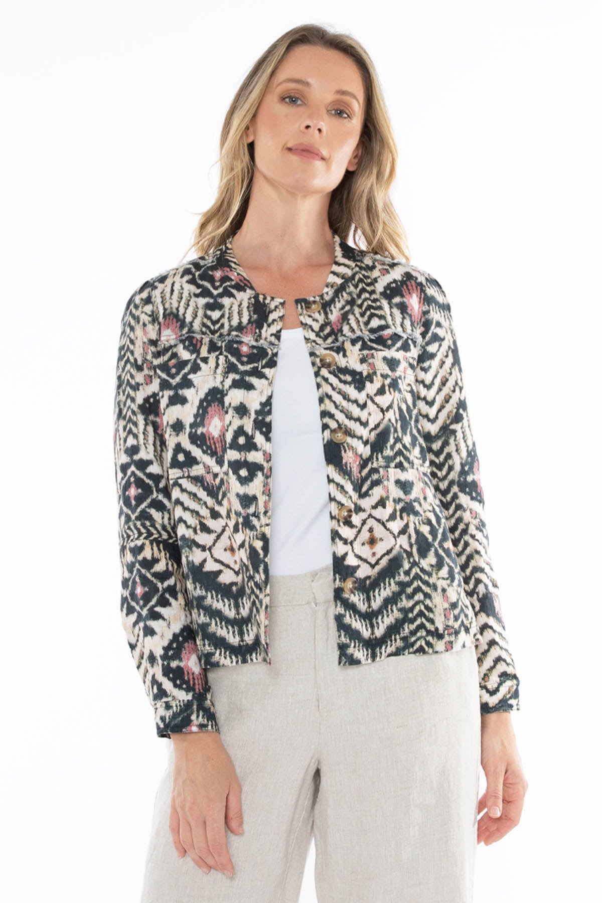 Women's Tribal Print Jacket in Multicolour