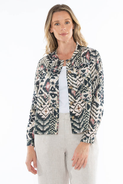 Women's Tribal Print Jacket in Multicolour