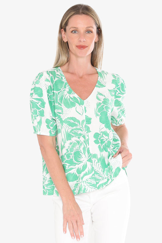 Womens Tuscan Rose Top Green 596j3176a
