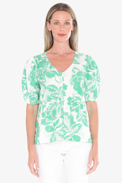 Womens Tuscan Rose Top Green 596j3176a