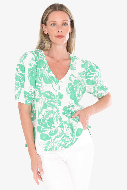 Womens Tuscan Rose Top Green 596j3176a