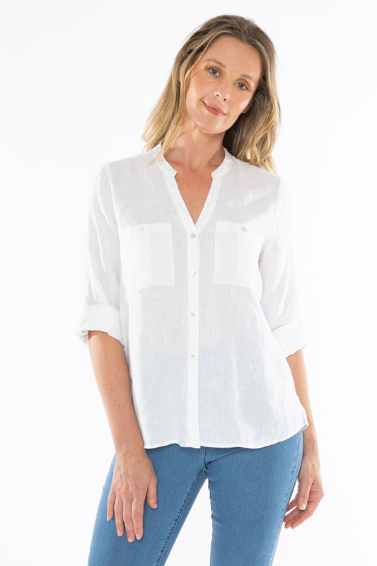 Women's Two Pocket Shirt in White
