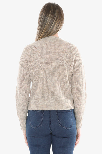 V Neck Cardigan in Oat