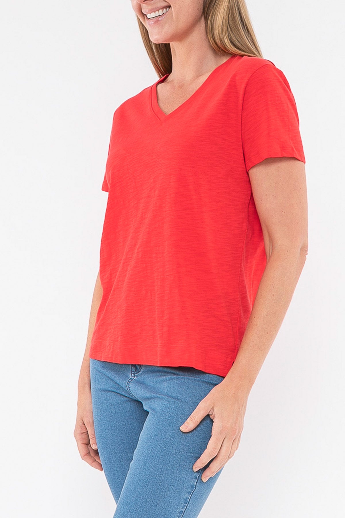 V-Neck Core Tee Tomato