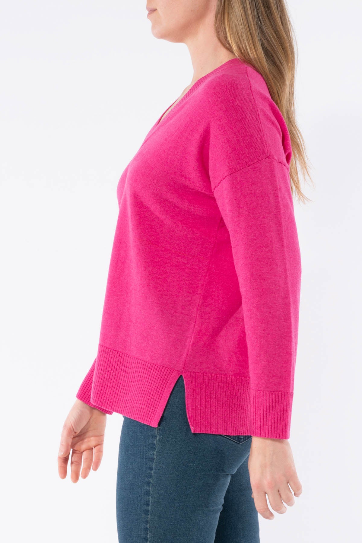 Women's V Neck Long Sleeve Pullover