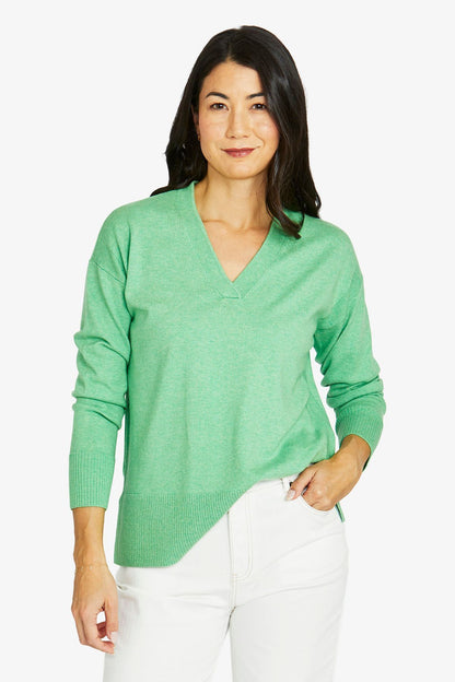 Womens V Neck Pullover Green 60611026a