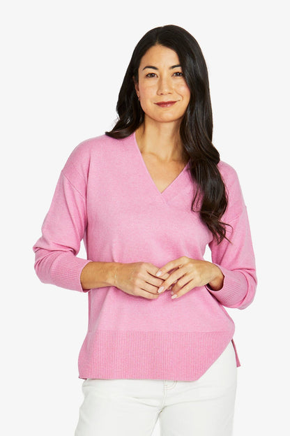 Womens V Neck Pullover Pink 60611026a