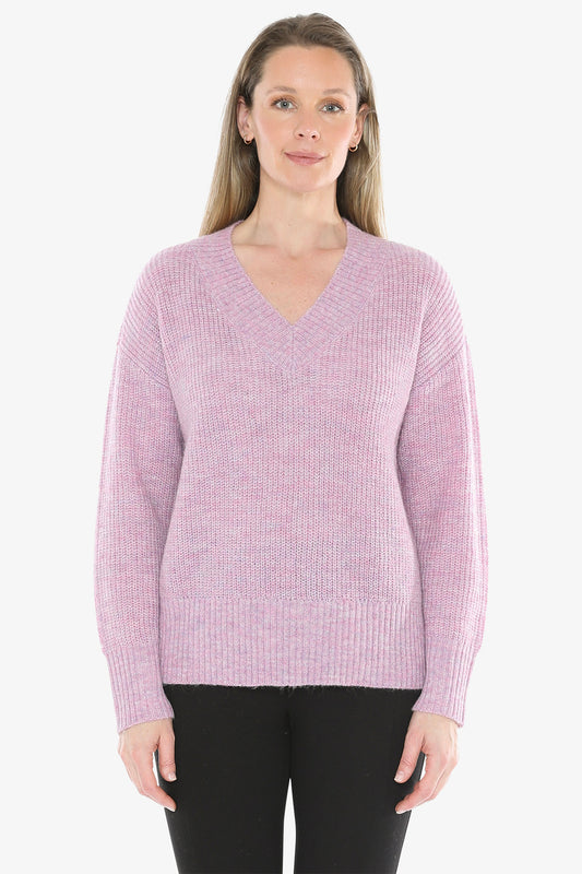 V Neck Pullover in Musk