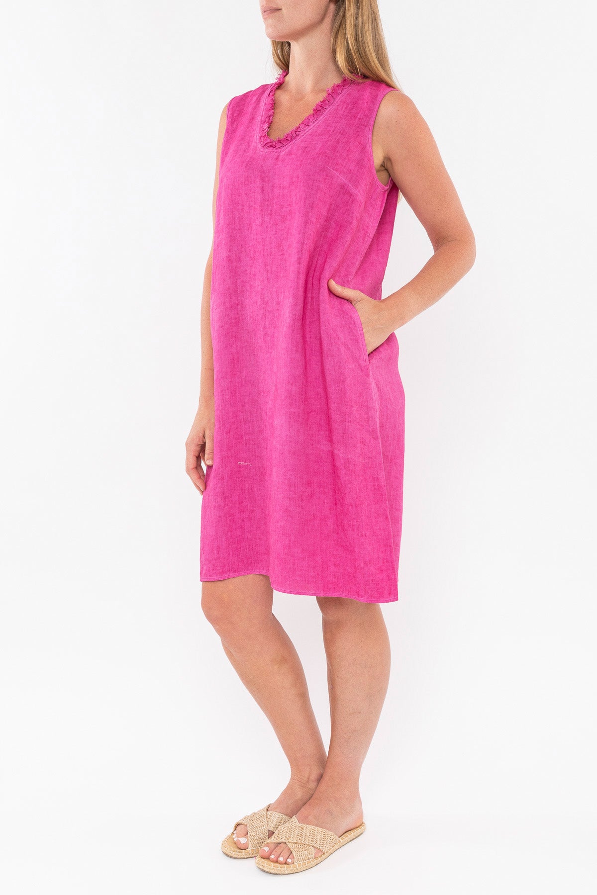 Ruffle V Neck Dress
