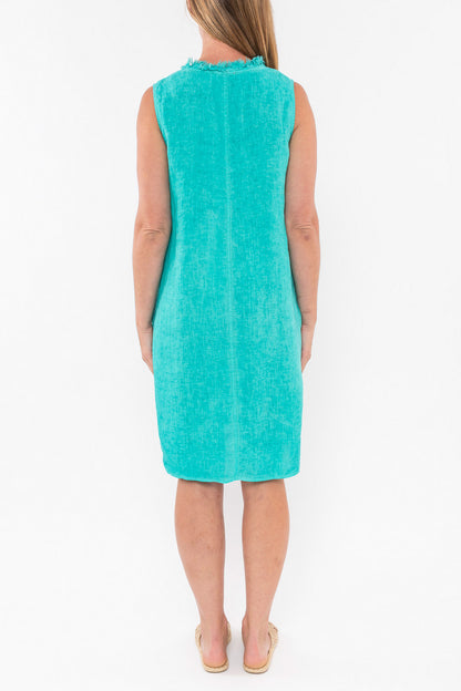 Ruffle V Neck Dress Jade
