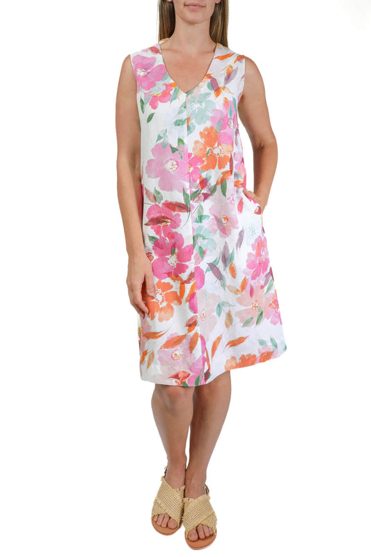 1950s Blue Floral Tie Back Dress | XS