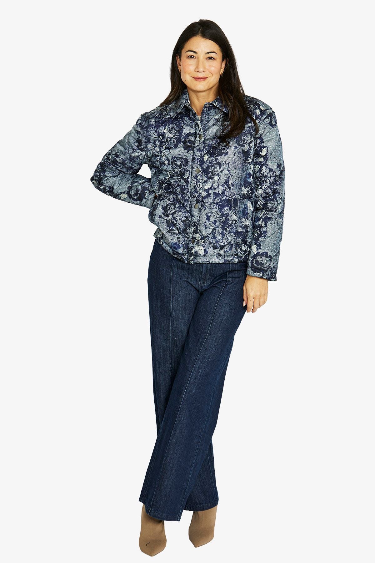 Womens Vintage Rose Jacket Blue 606j4059a
