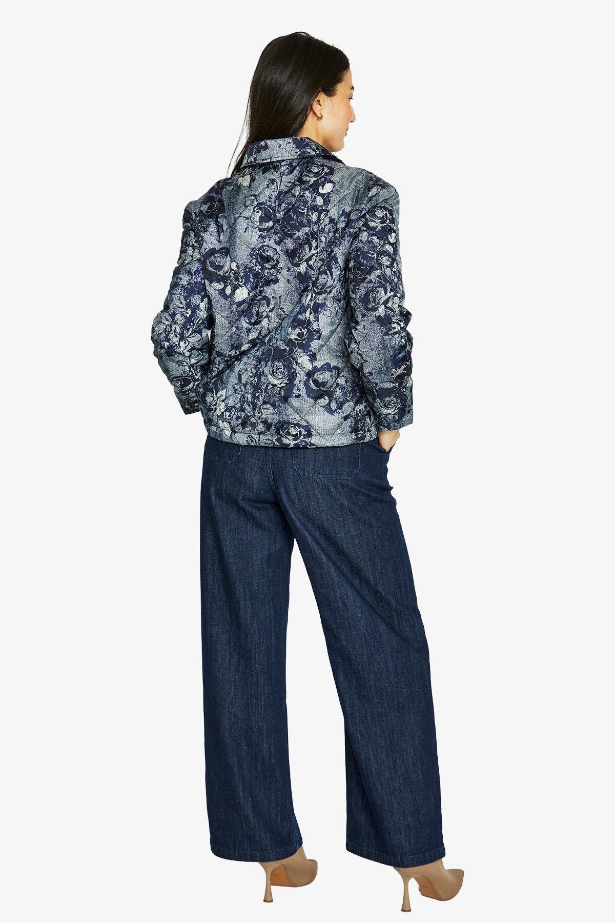 Womens Vintage Rose Jacket Blue 606j4059a