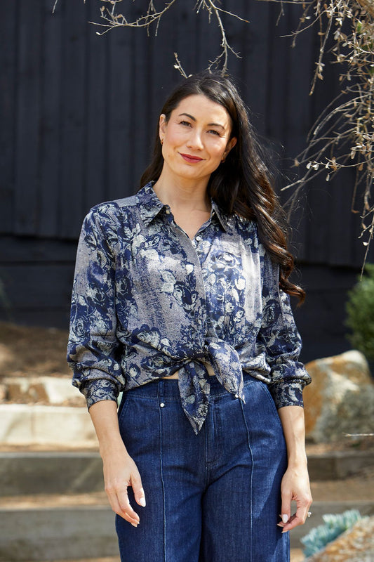 Womens Vintage Rose Shirt Multicolor 606j3061a