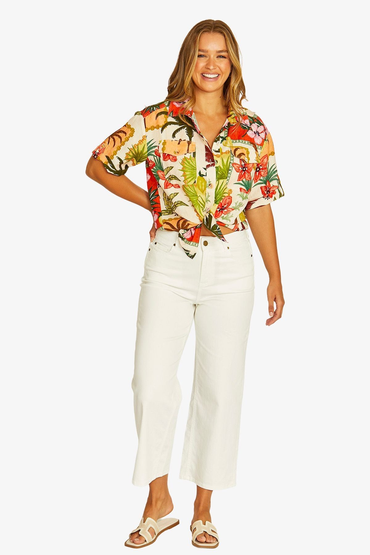Womens Wild Paradise 2 Pkt Shirt Multicolor 616j3165a
