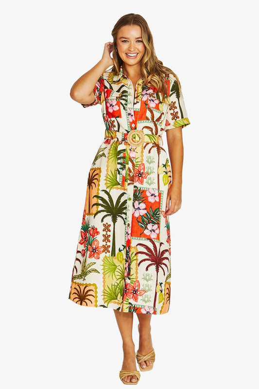 Womens Wild Paradise Dress Multicolor 616j5166a