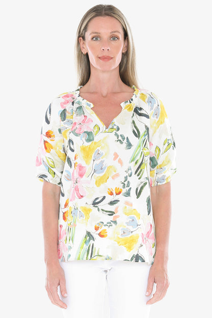 Womens Wildflower Top Multicolor 596j3077a