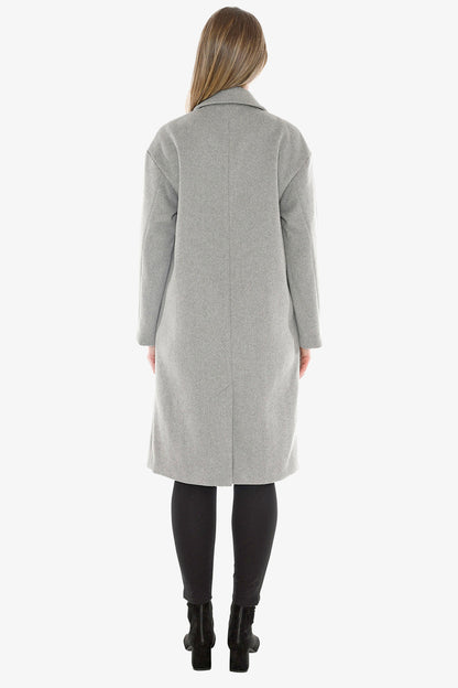 Wool Blend Coat in Grey Marle