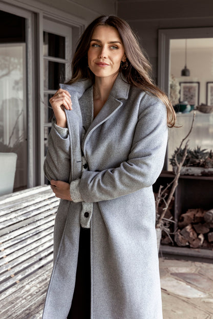 Womens wool blend coat grey 586j4075a - Main Image