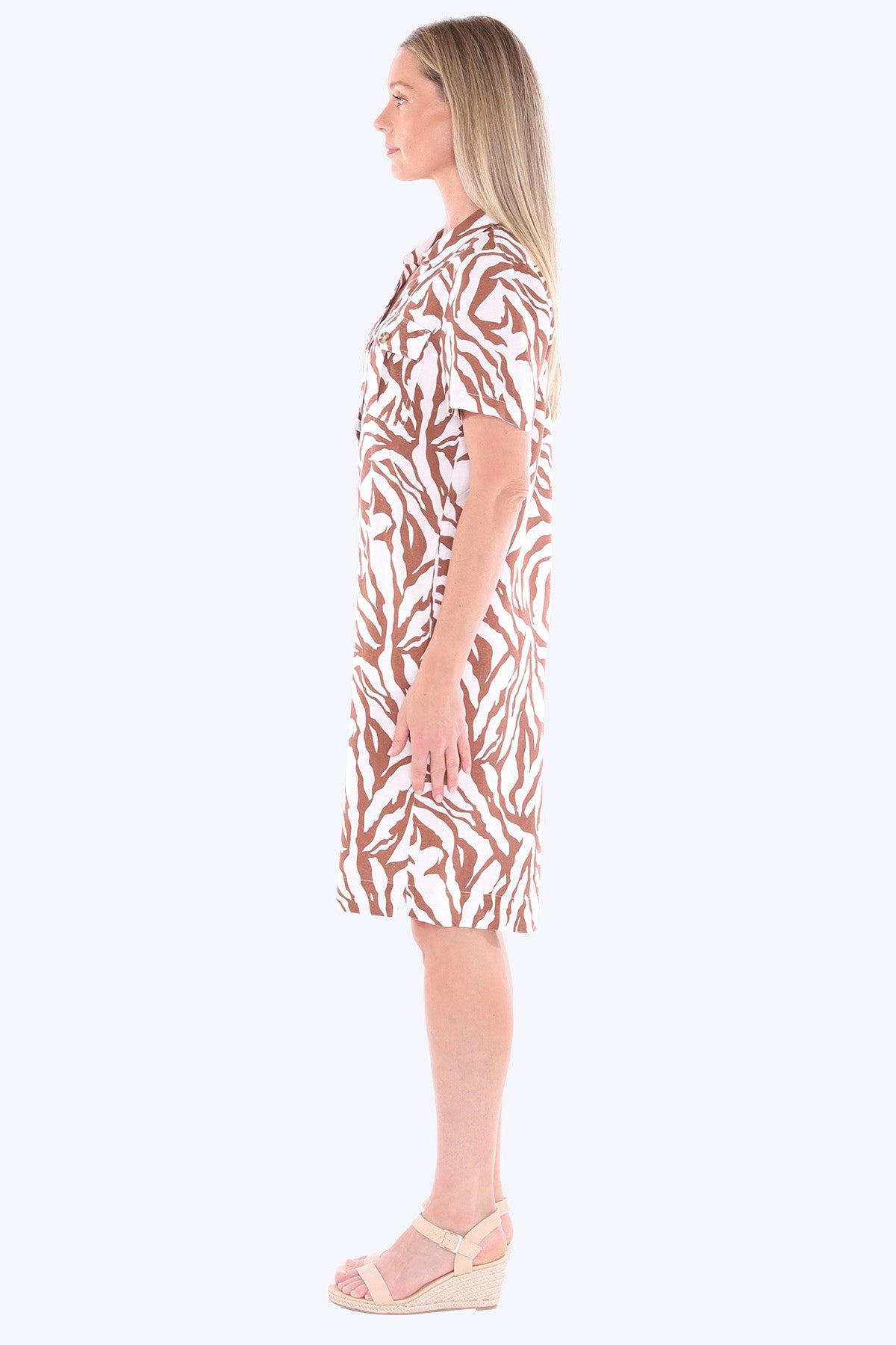 Womens Zebra Mono Dress Multicolor 596j5165a