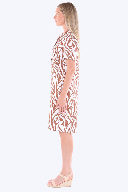 Womens Zebra Mono Dress Multicolor 596j5165a