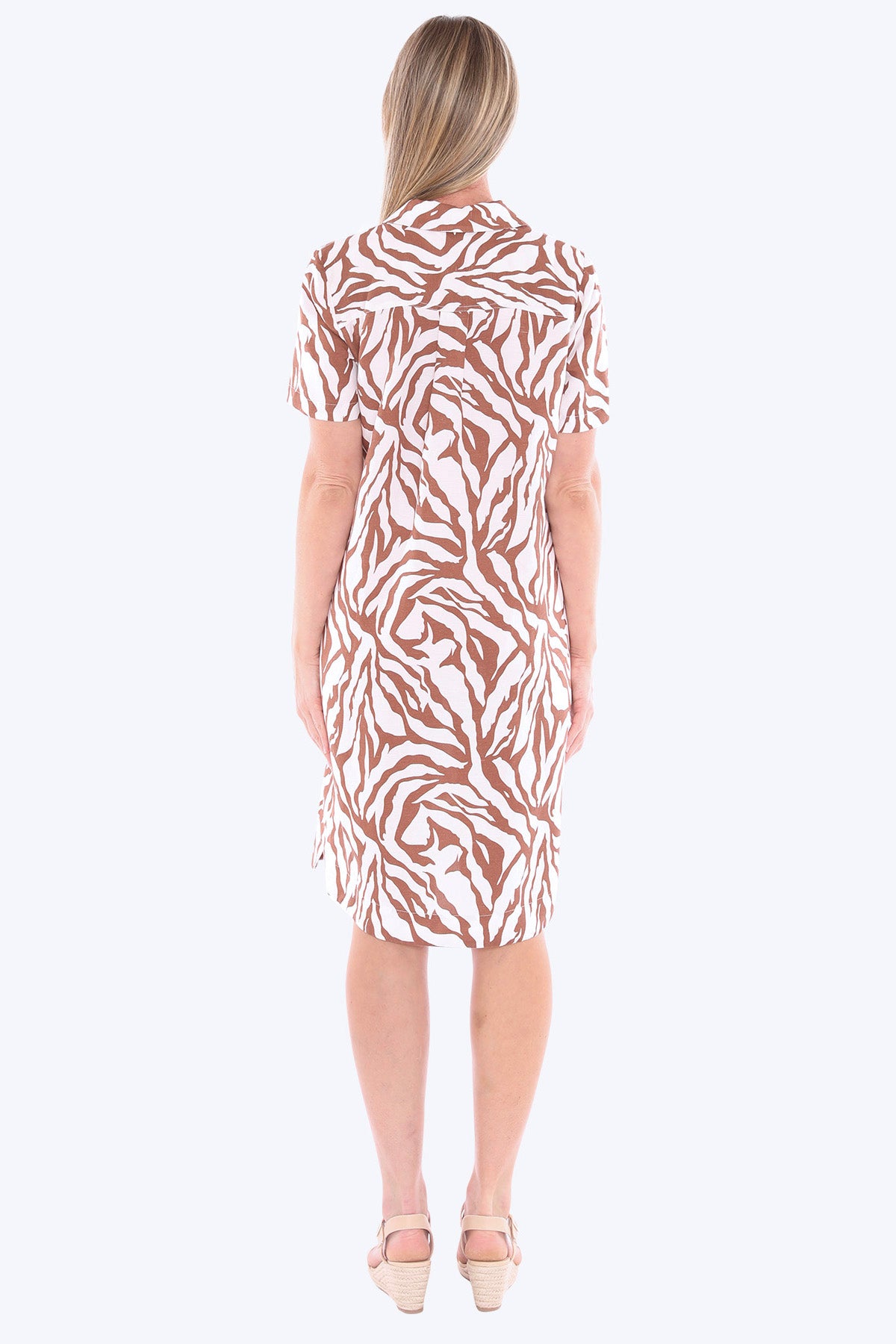 Womens Zebra Mono Dress Multicolor 596j5165a