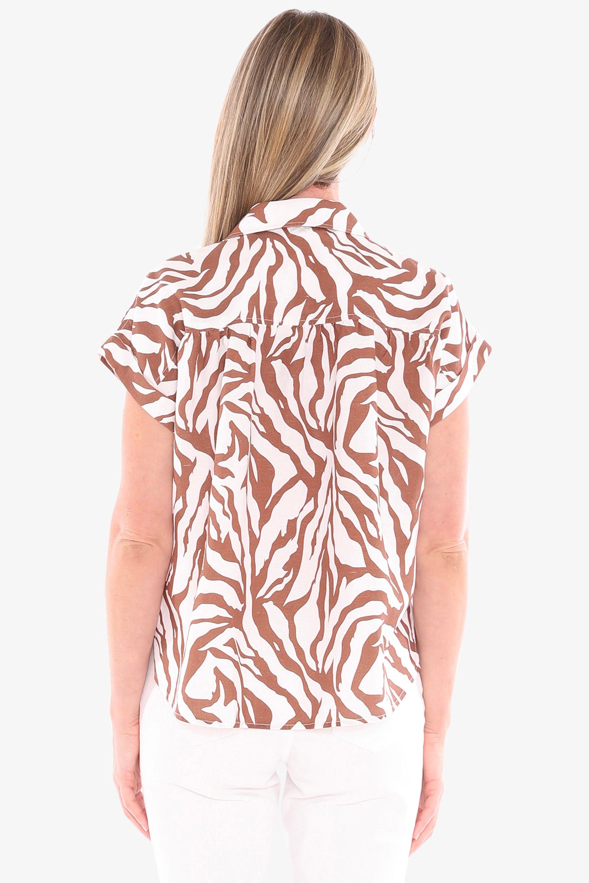 Womens Zebra Mono Shirt Multicolor 596j3166a