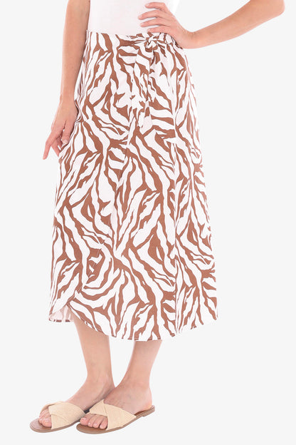 Womens Zebra Mono Skirt Multicolor 596j6167a