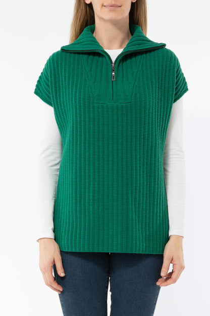 Women's Zip Neck Poncho Vest