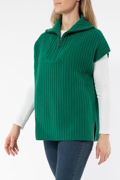 Women's Zip Neck Poncho Vest