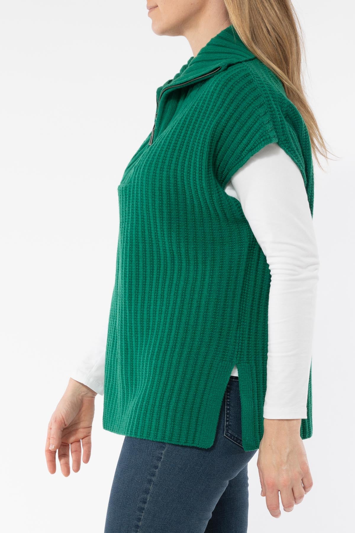 Women's Zip Neck Poncho Vest
