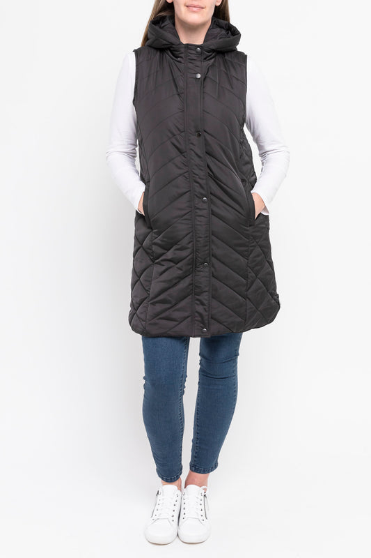 Quilted Sleeveless Puffer Black