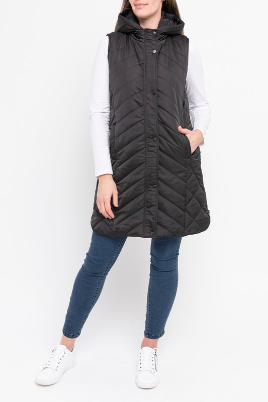 Quilted Sleeveless Puffer Black