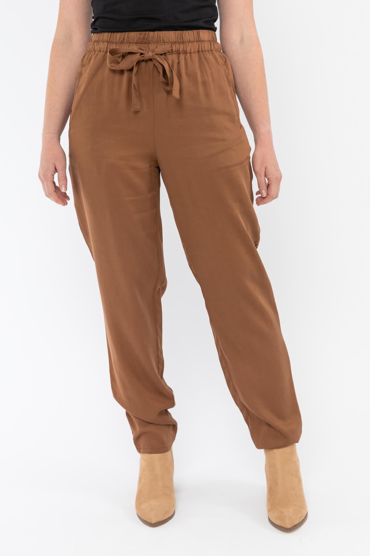 Tie Waist Relaxed Pant Tan