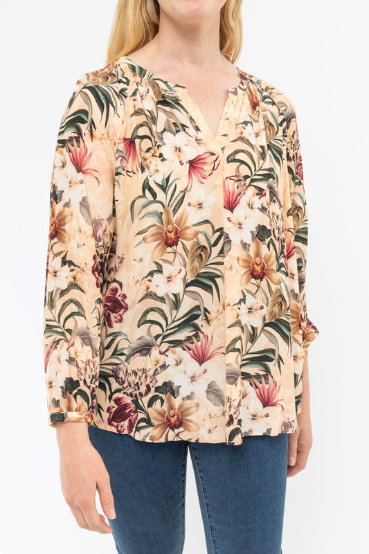 Tropical Placket Front Top