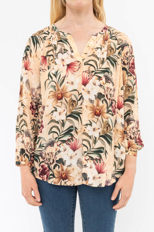 Tropical Placket Front Top