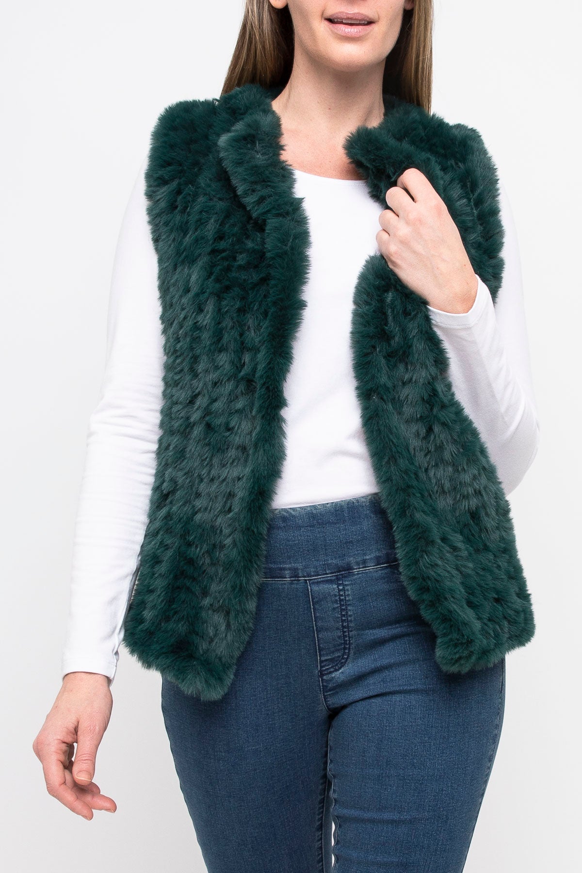 Fax Fur Vest Forest