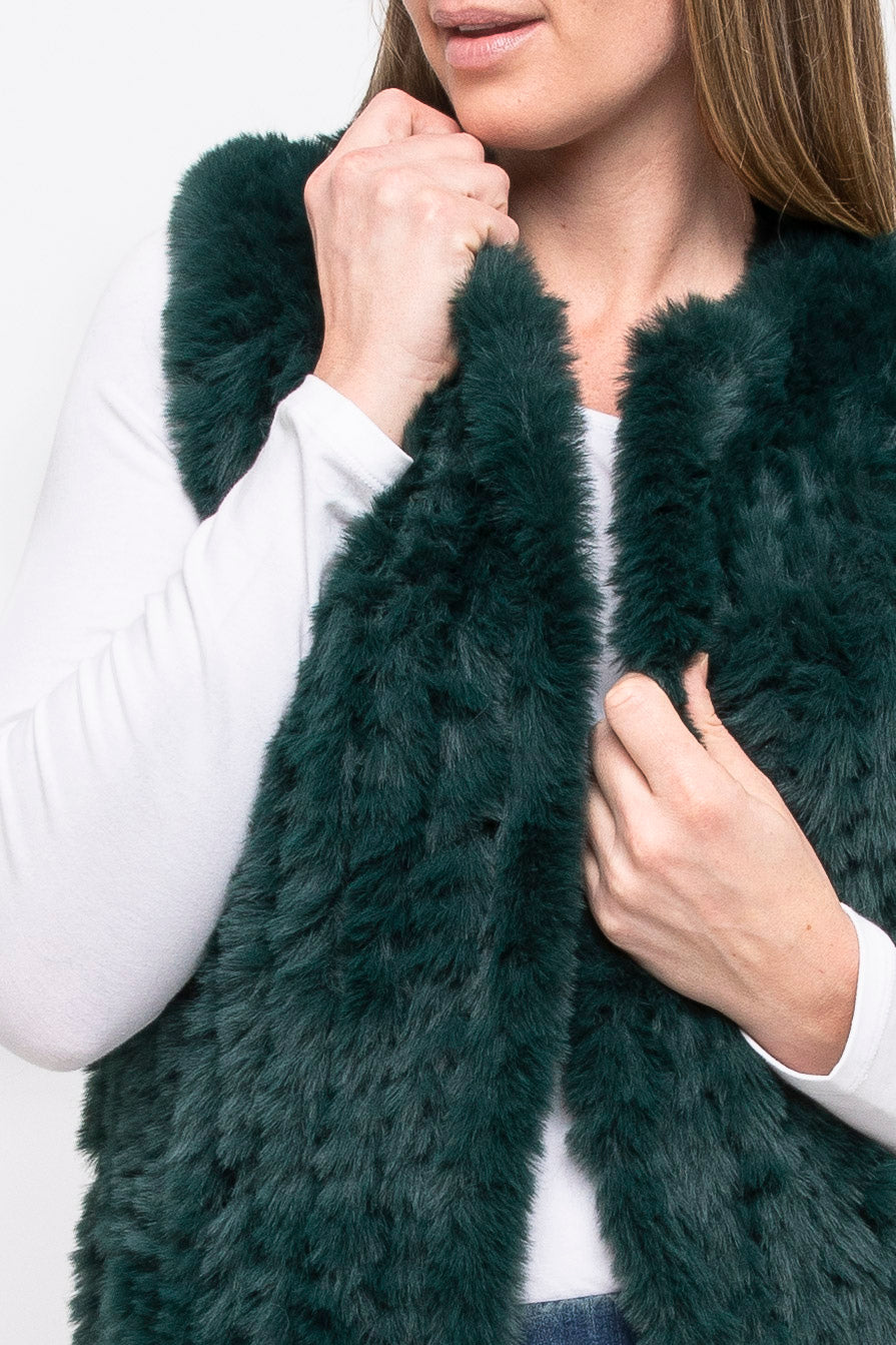 Fax Fur Vest Forest