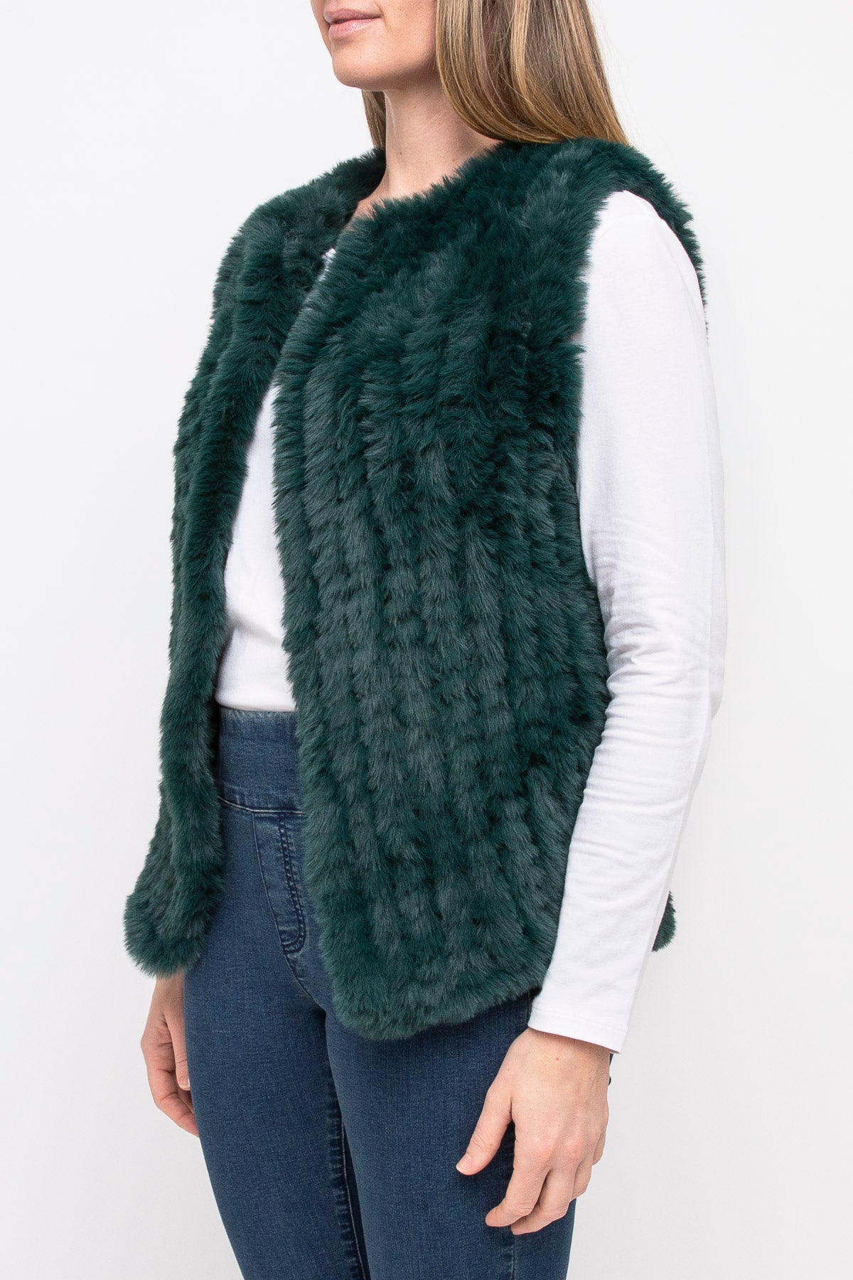 Fax Fur Vest Forest