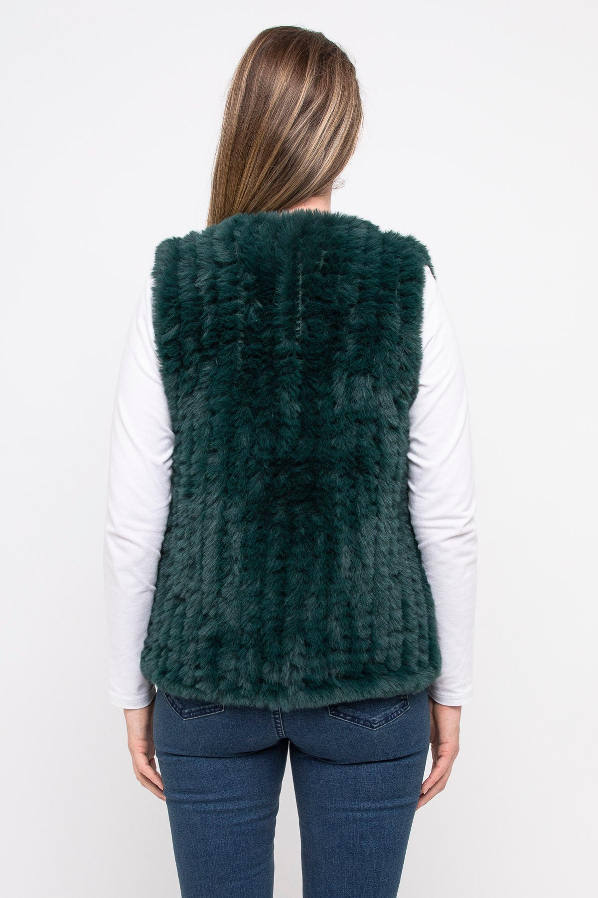 Fax Fur Vest Forest