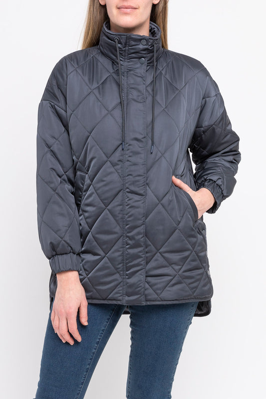 Quilted Puffer Jacket Slate