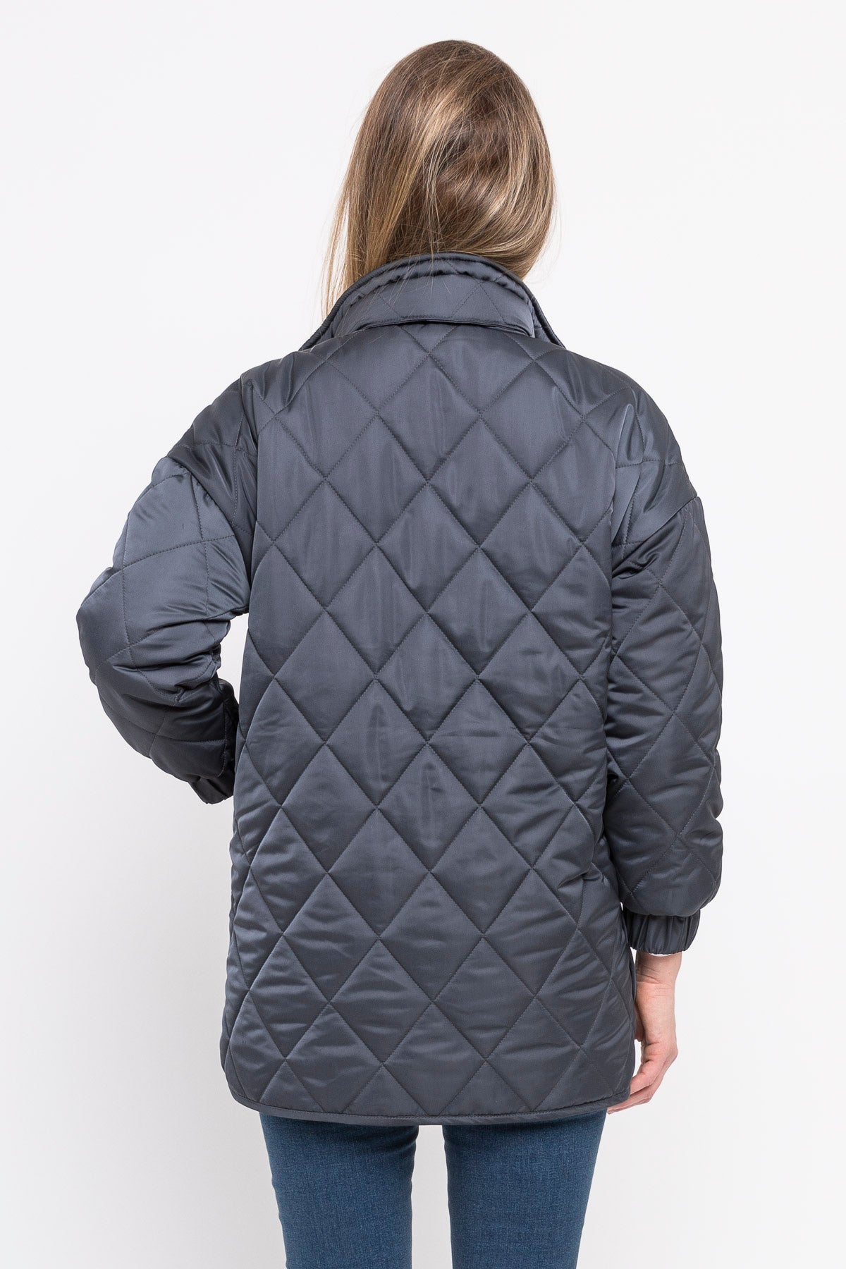 Quilted Puffer Jacket Slate