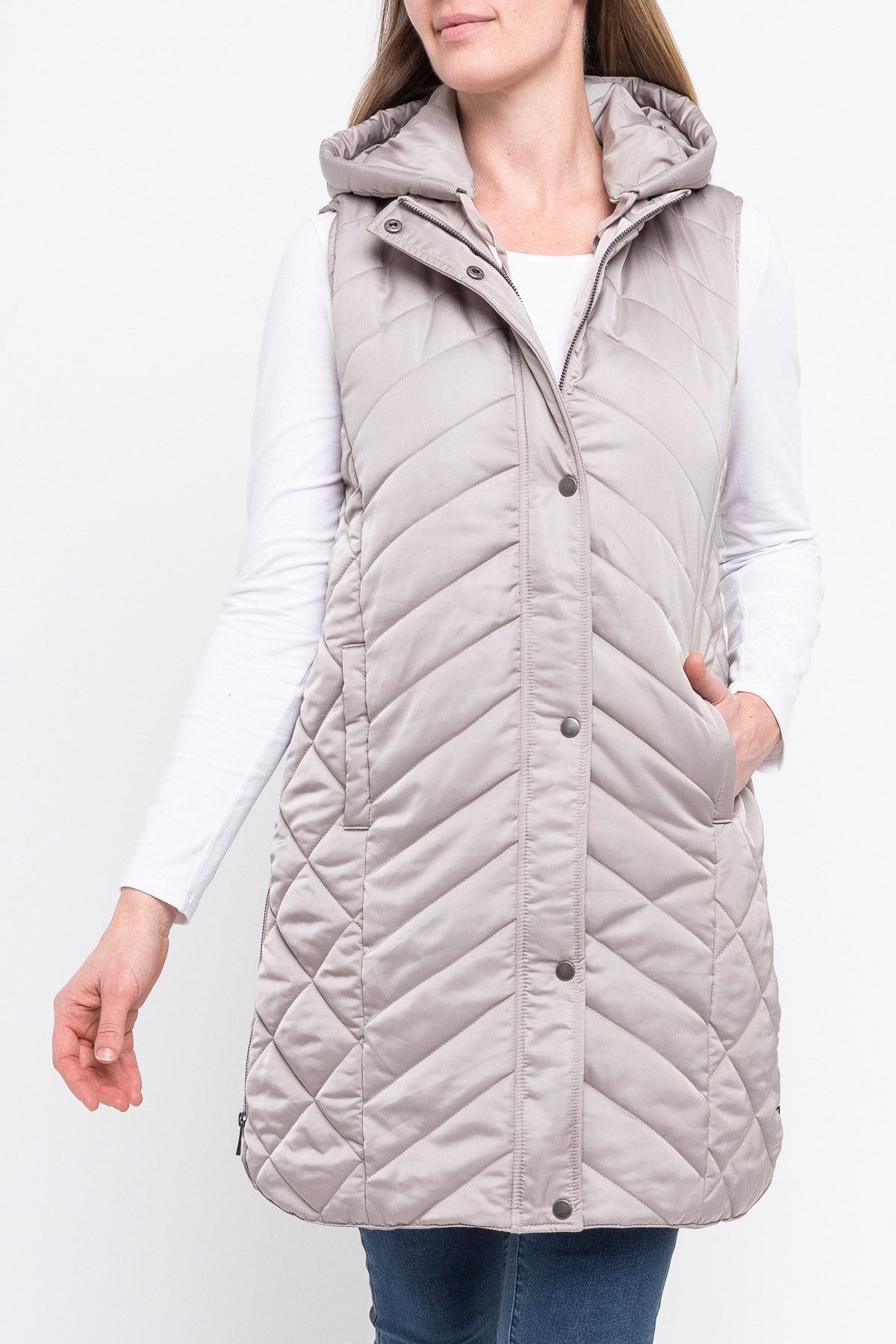 Quilted Sleeveless Puffer Concrete