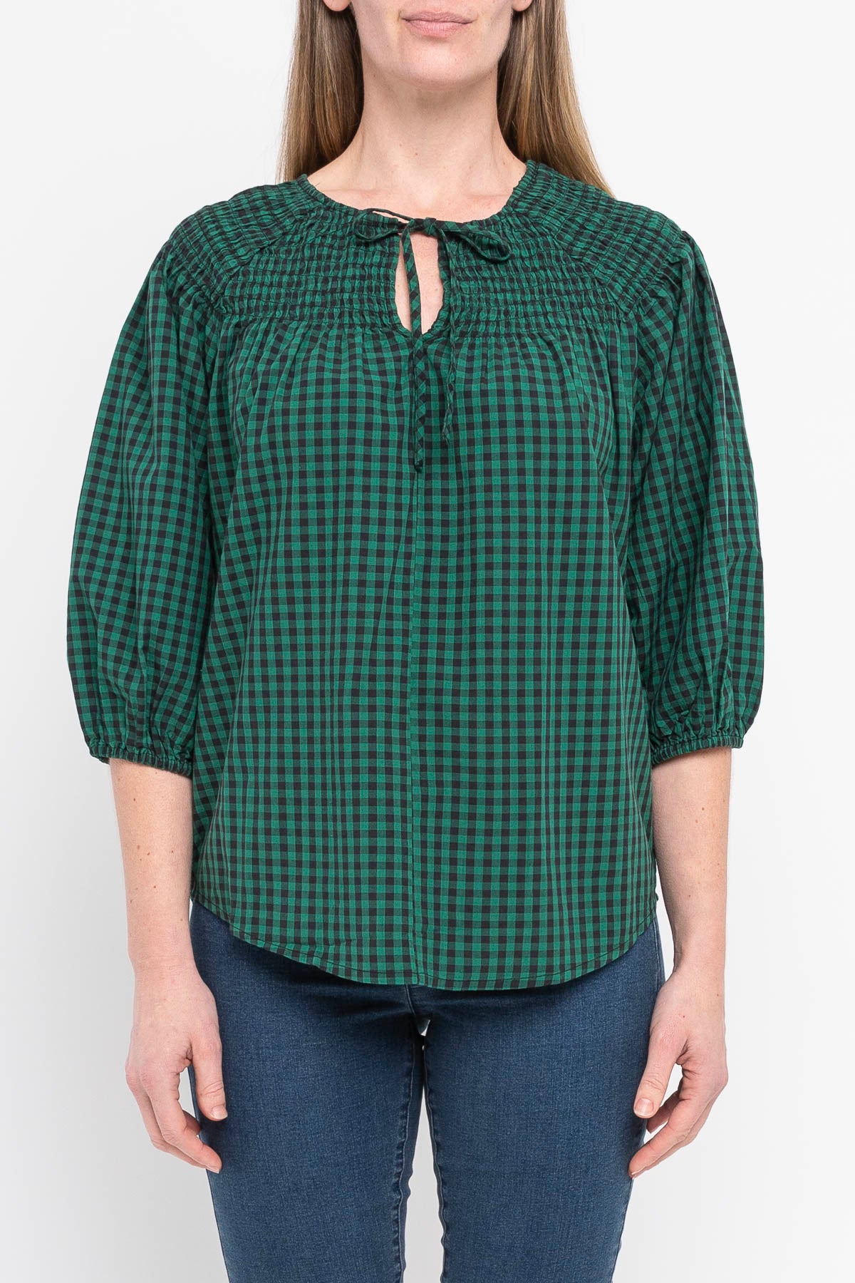Women's Tiered Check Top