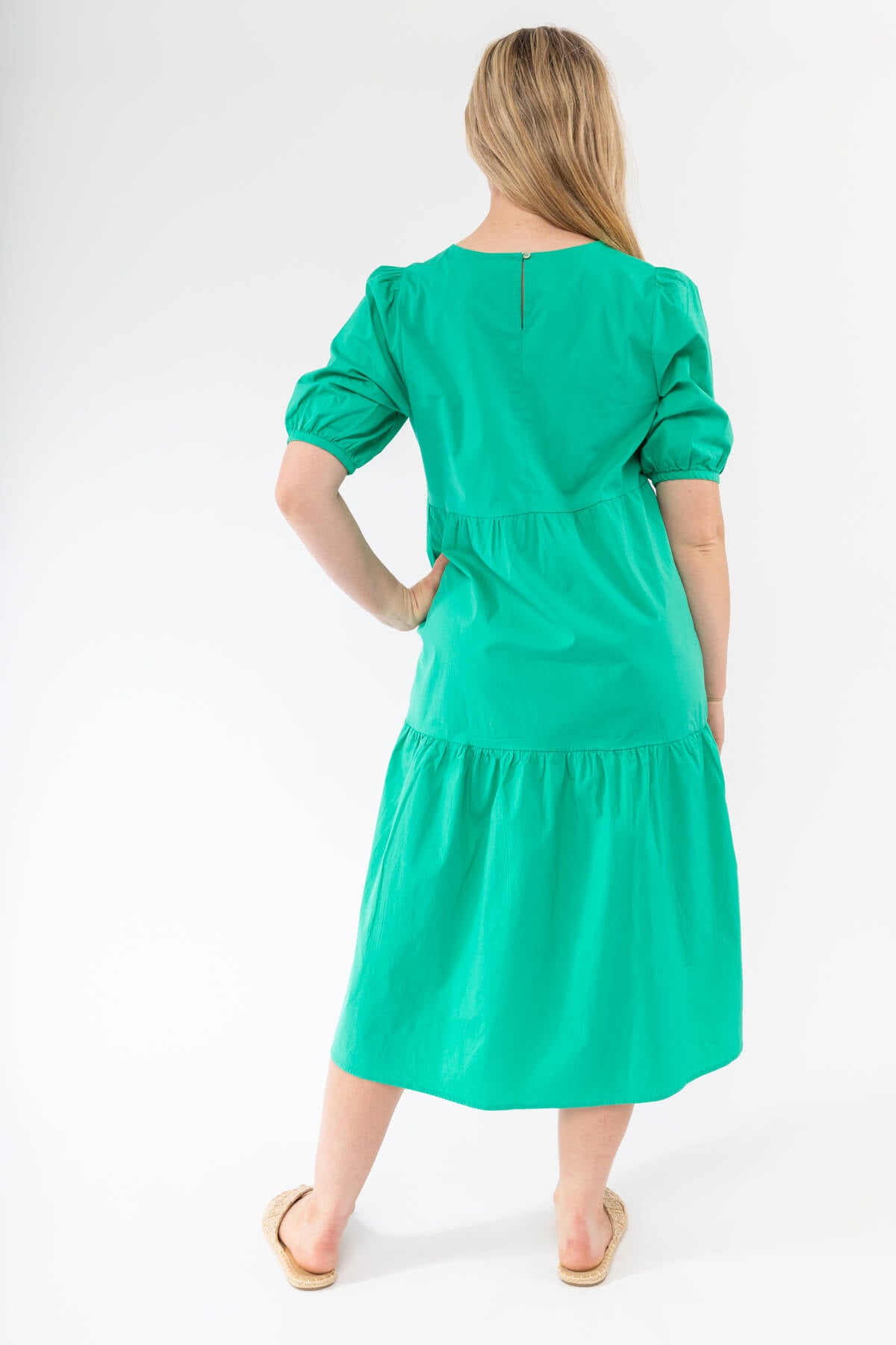 Tiered Midi Dress Emerald