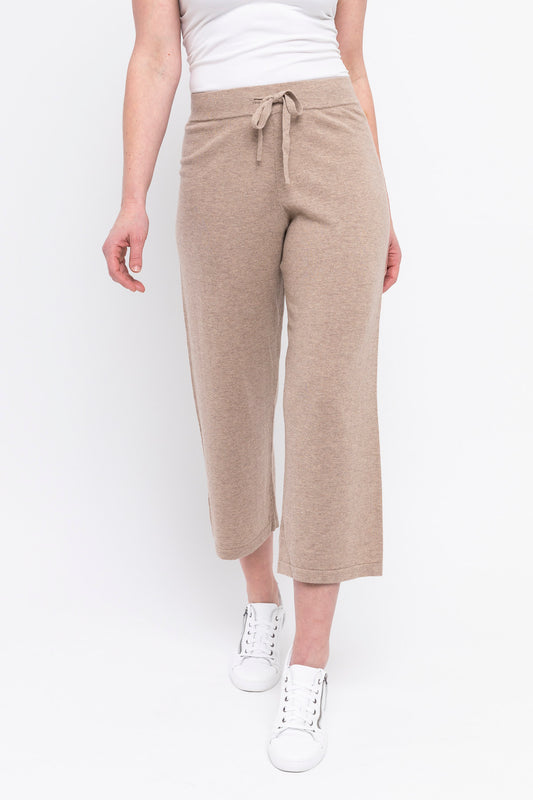 Wide Leg Knit Pant Wheat